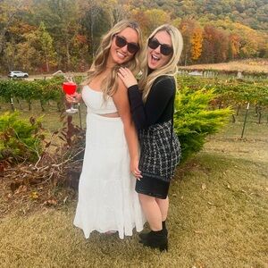 Chic White Lace Dress and Black Tweed Dress